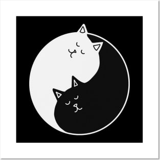 Yin Yang Cats, Cute Cats, Kitten Cat Lover Posters and Art